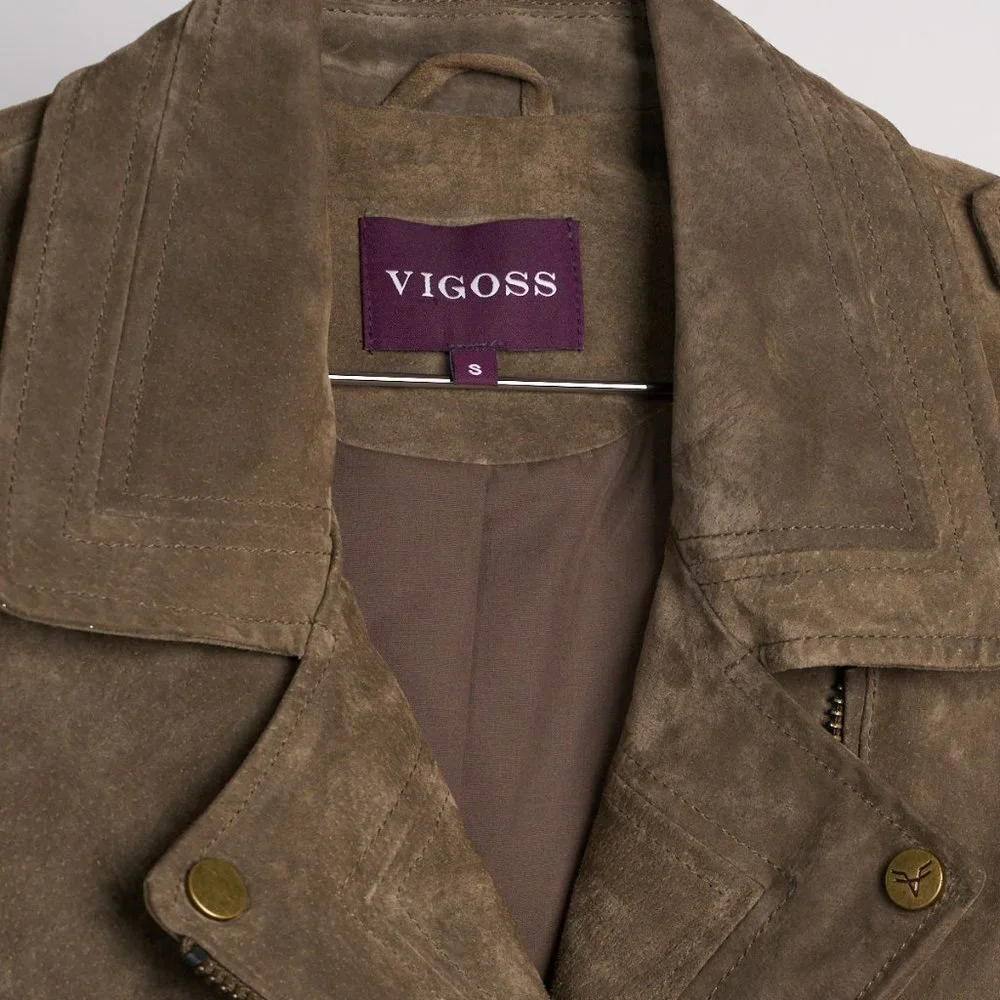 Vintage Vigoss Genuine Suede Leather Moto Jacket - Picture 2 of 7